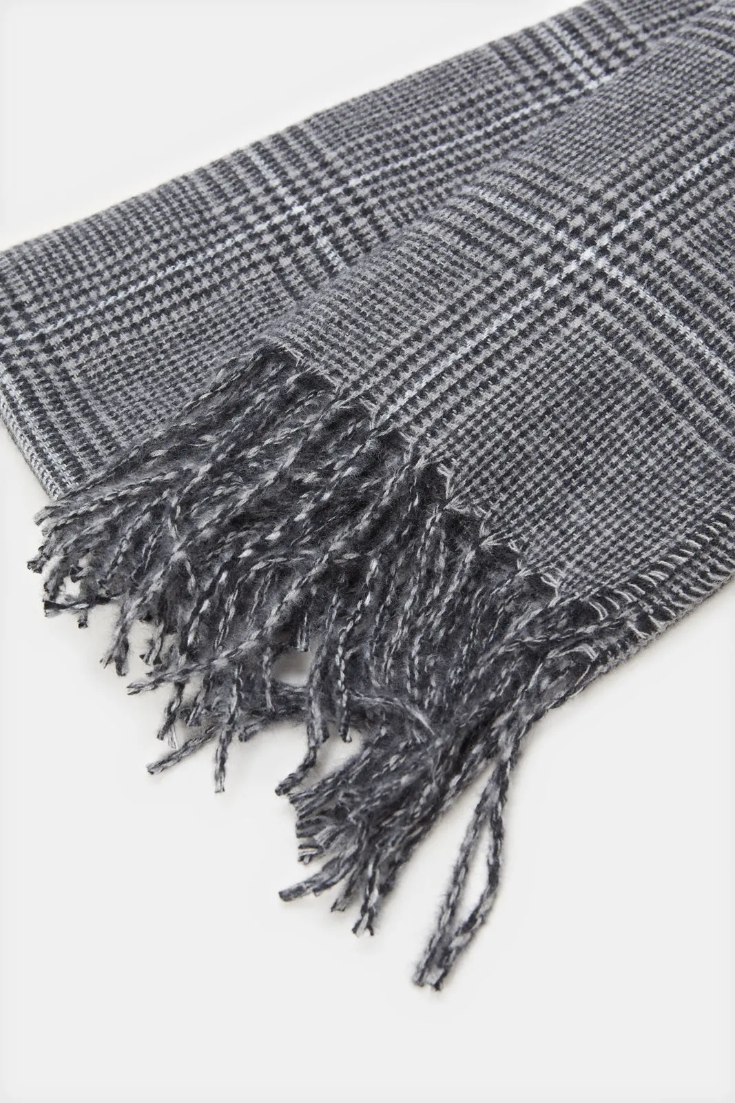 Men Grey Striped Knitted Scarf sold by Redtag product image thumbnail 3