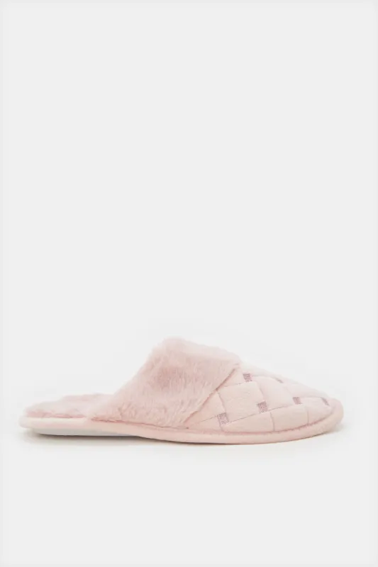 Women Pink Embroidery Trim Slipper sold by Redtag