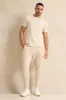Men Beige Pleated Interlock Lounge Active Pants sold by Redtag