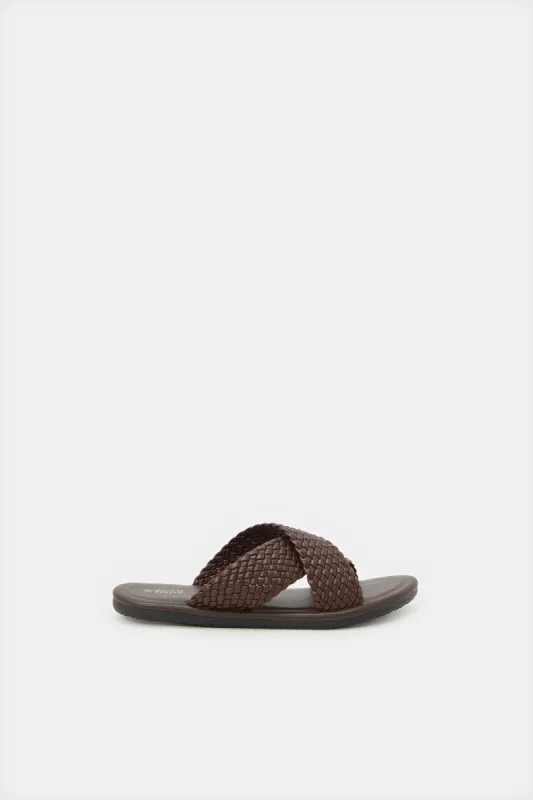 Men Brown Woven Sandals sold by Redtag