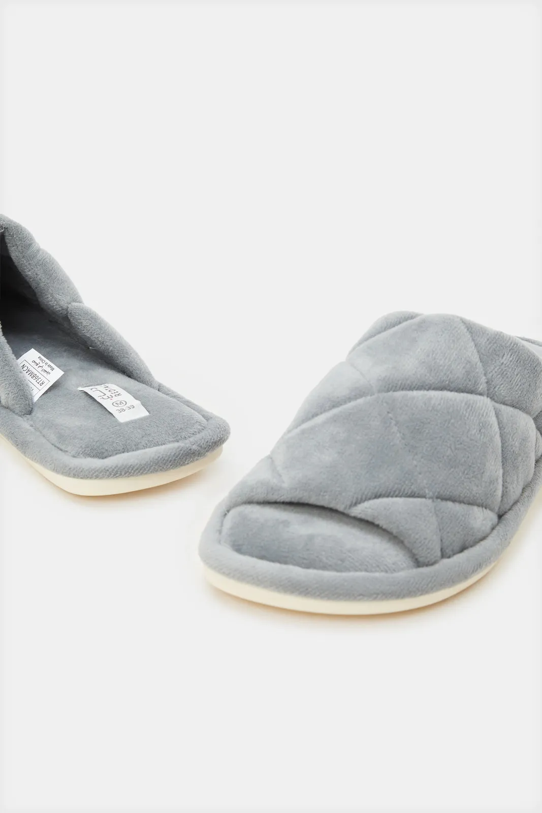 Women Grey Quilted Slipper sold by Redtag product image thumbnail 4
