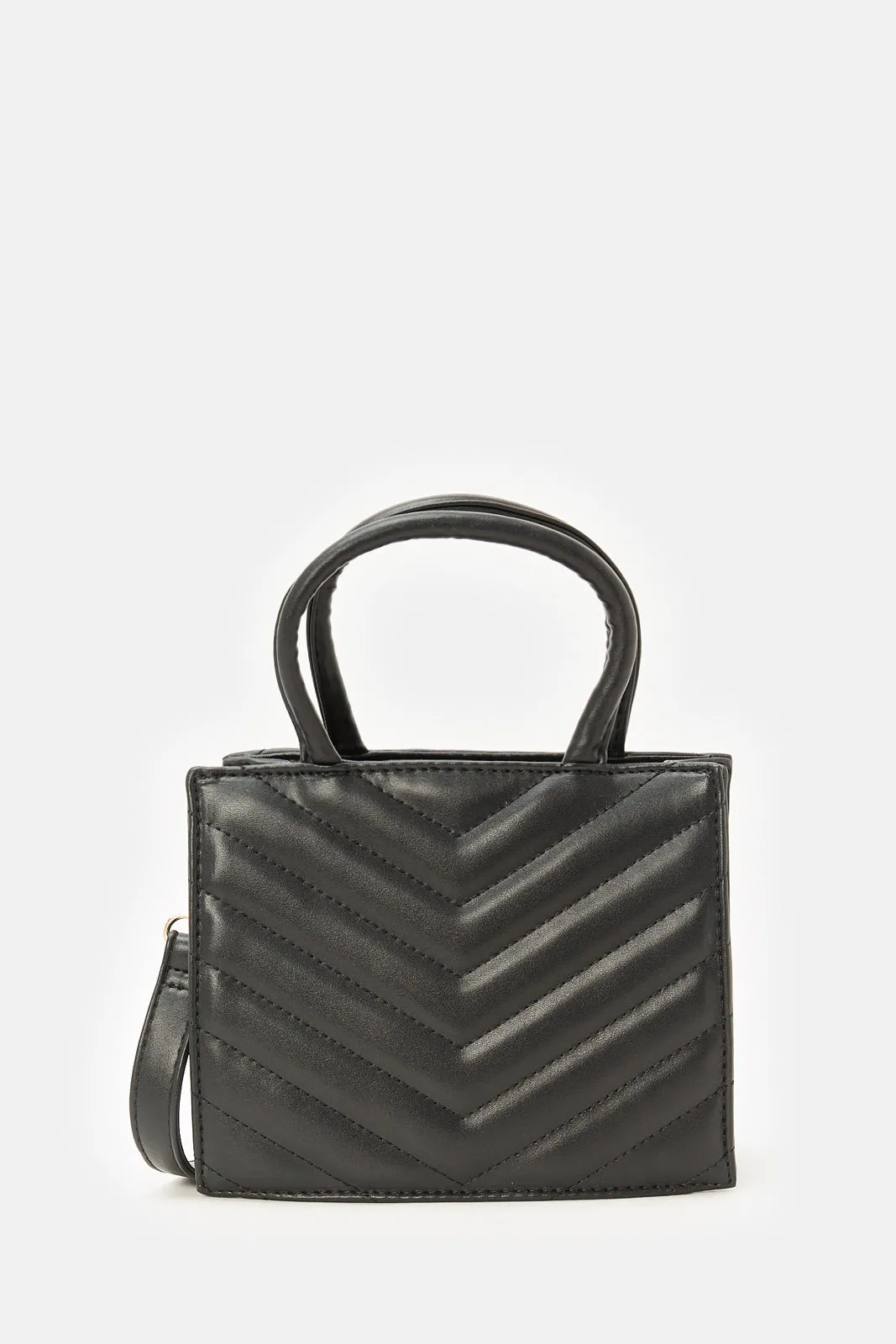 Women Black Textured Messenger Bag sold by Redtag