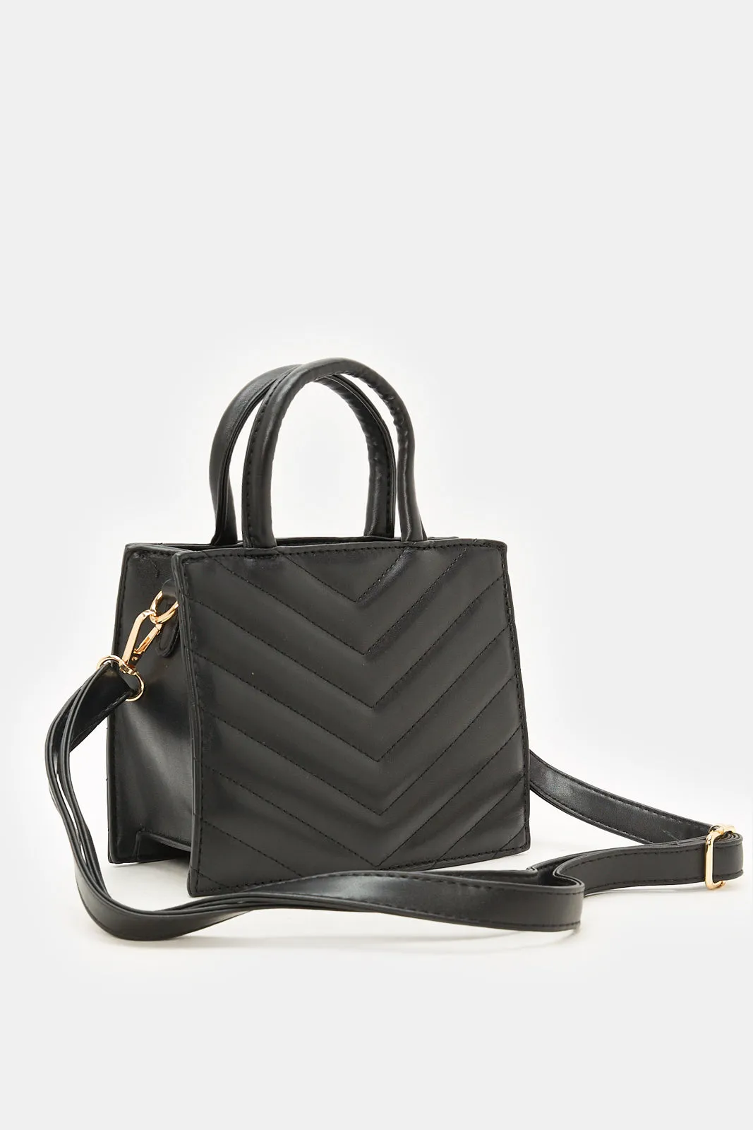 Women Black Textured Messenger Bag sold by Redtag product image thumbnail 2