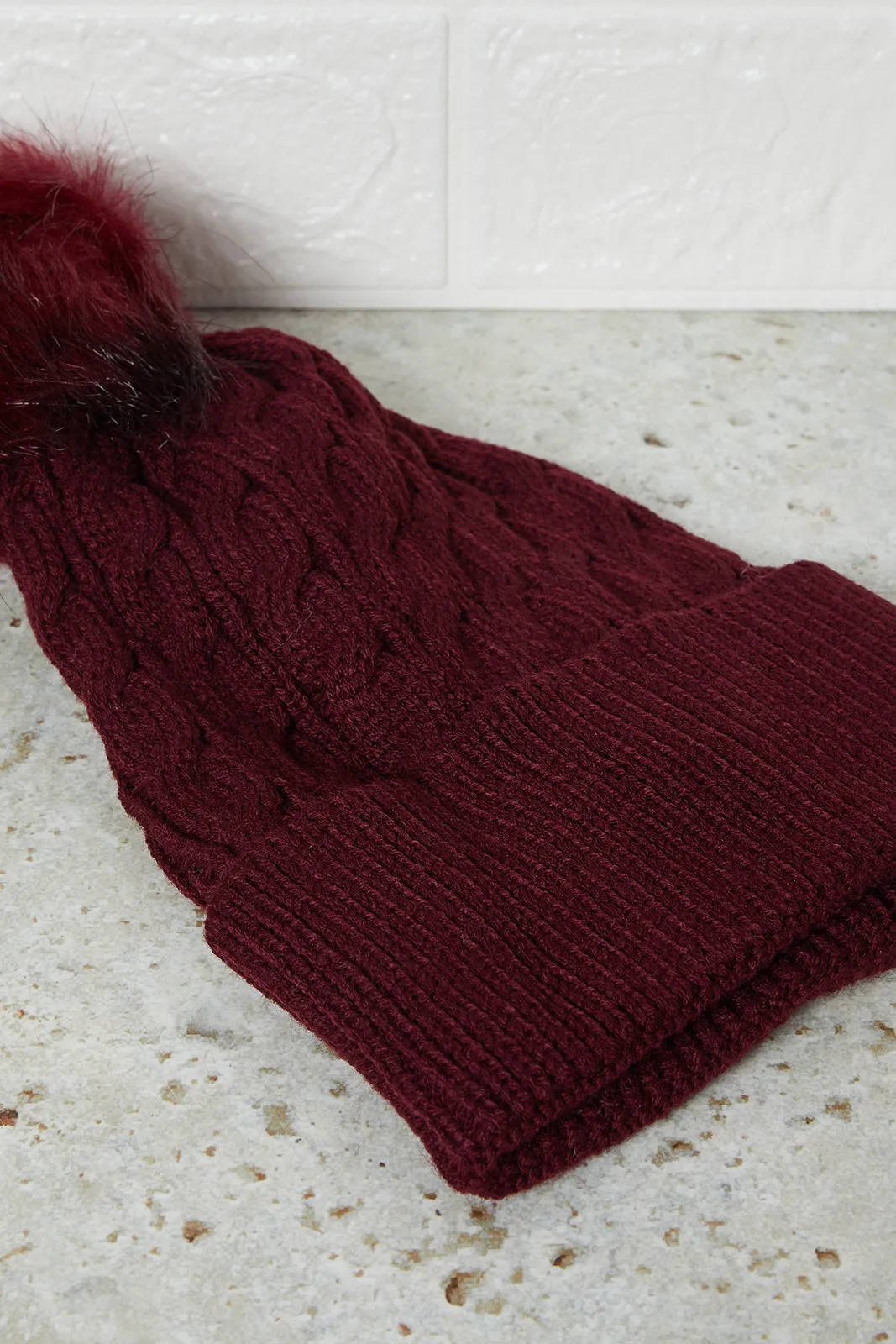 Women Beige And Brown Embellished Knitted Cap (Pack of 2) sold by Redtag product image thumbnail 5