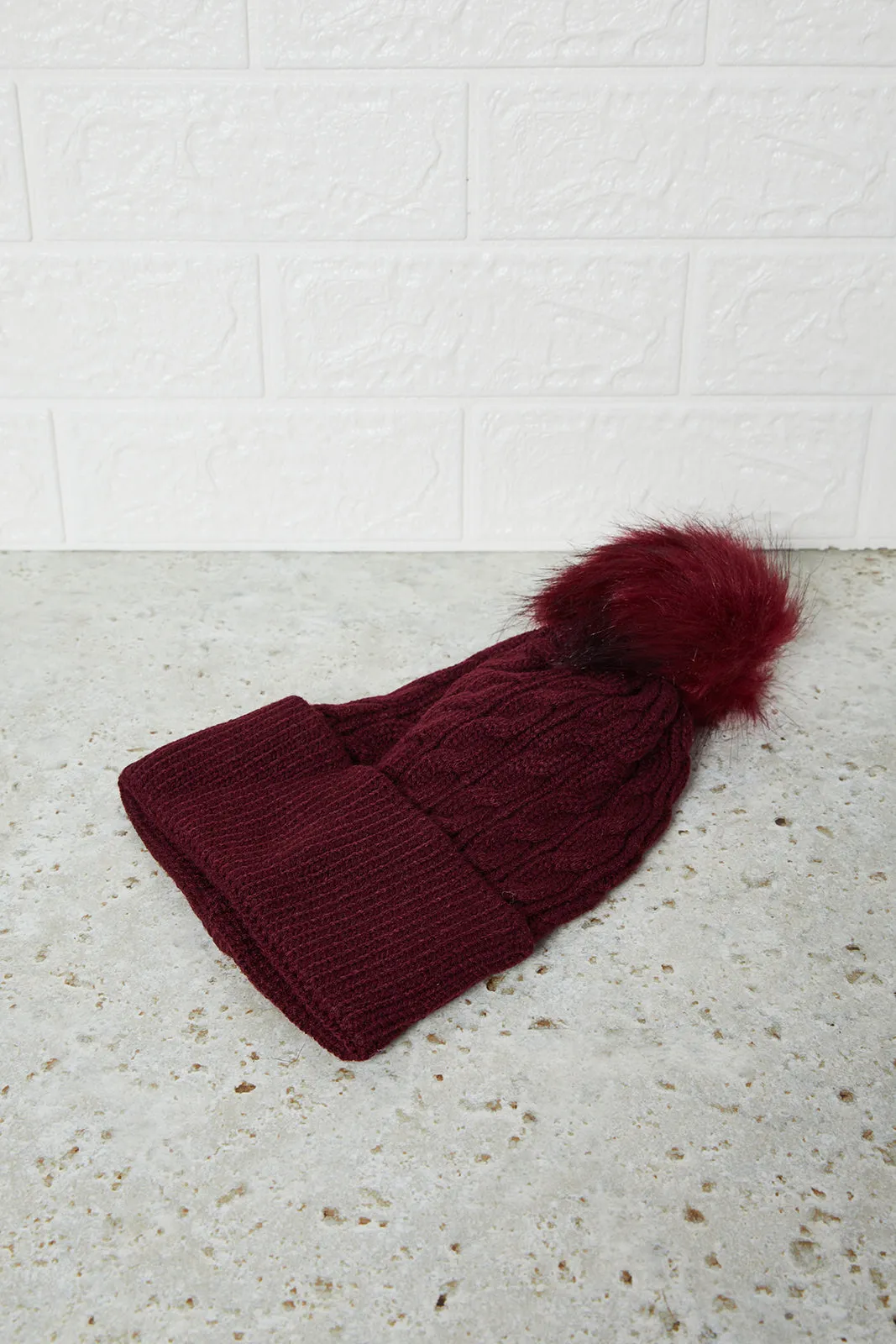 Women Beige And Brown Embellished Knitted Cap (Pack of 2) sold by Redtag product image thumbnail 4