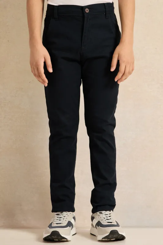 Senior Boys Navy Casual Trousers sold by Redtag