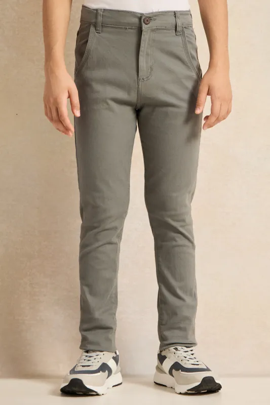 Senior Boys Grey Casual Trousers sold by Redtag
