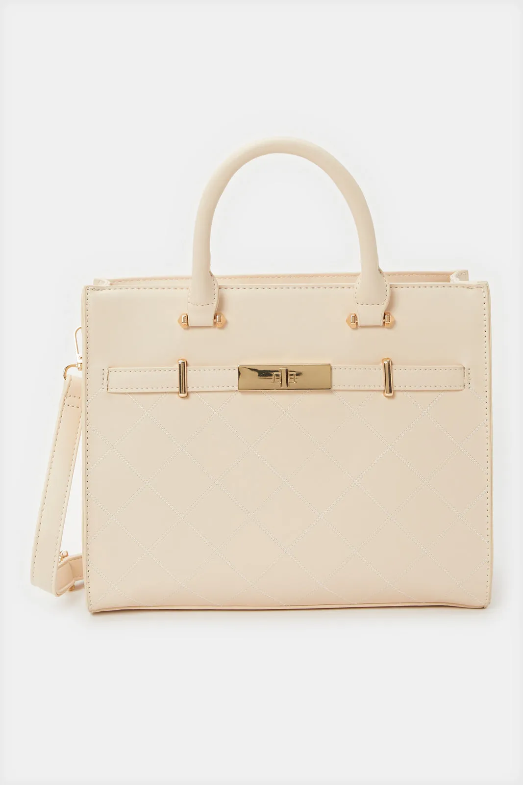 Women Pink Quilted Hand Bag sold by Redtag