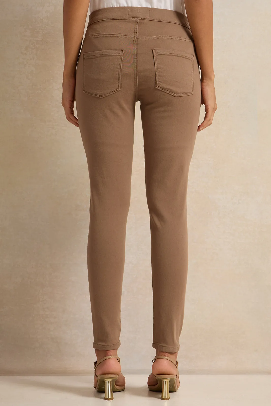 Women Brown Knit Jeggings sold by Redtag product image thumbnail 3