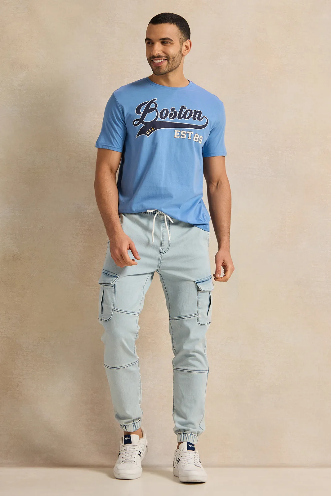 Men Blue Cargo Jogger sold by Redtag product image thumbnail 2