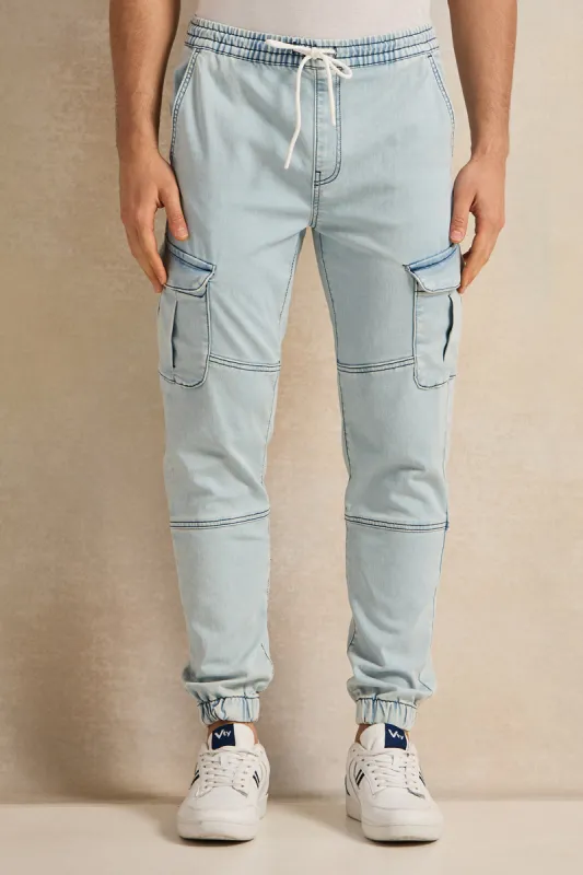 Men Blue  Cargo Jogger sold by Redtag