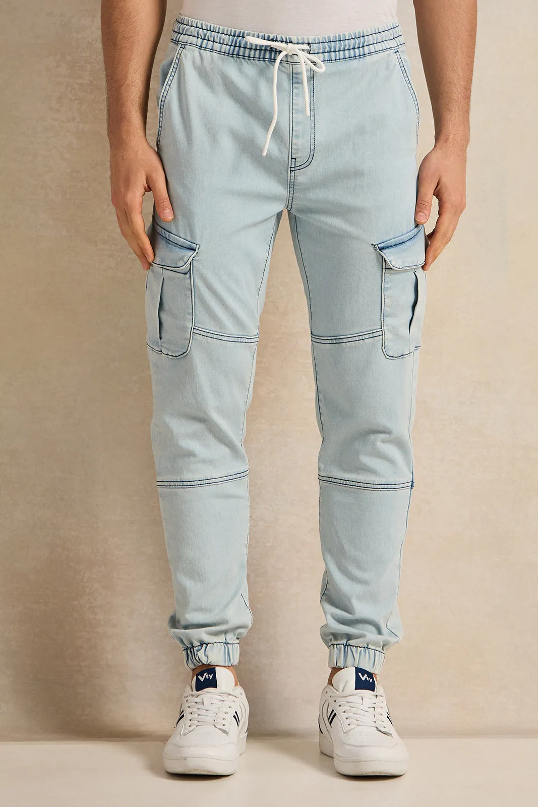 Men Blue Cargo Jogger sold by Redtag