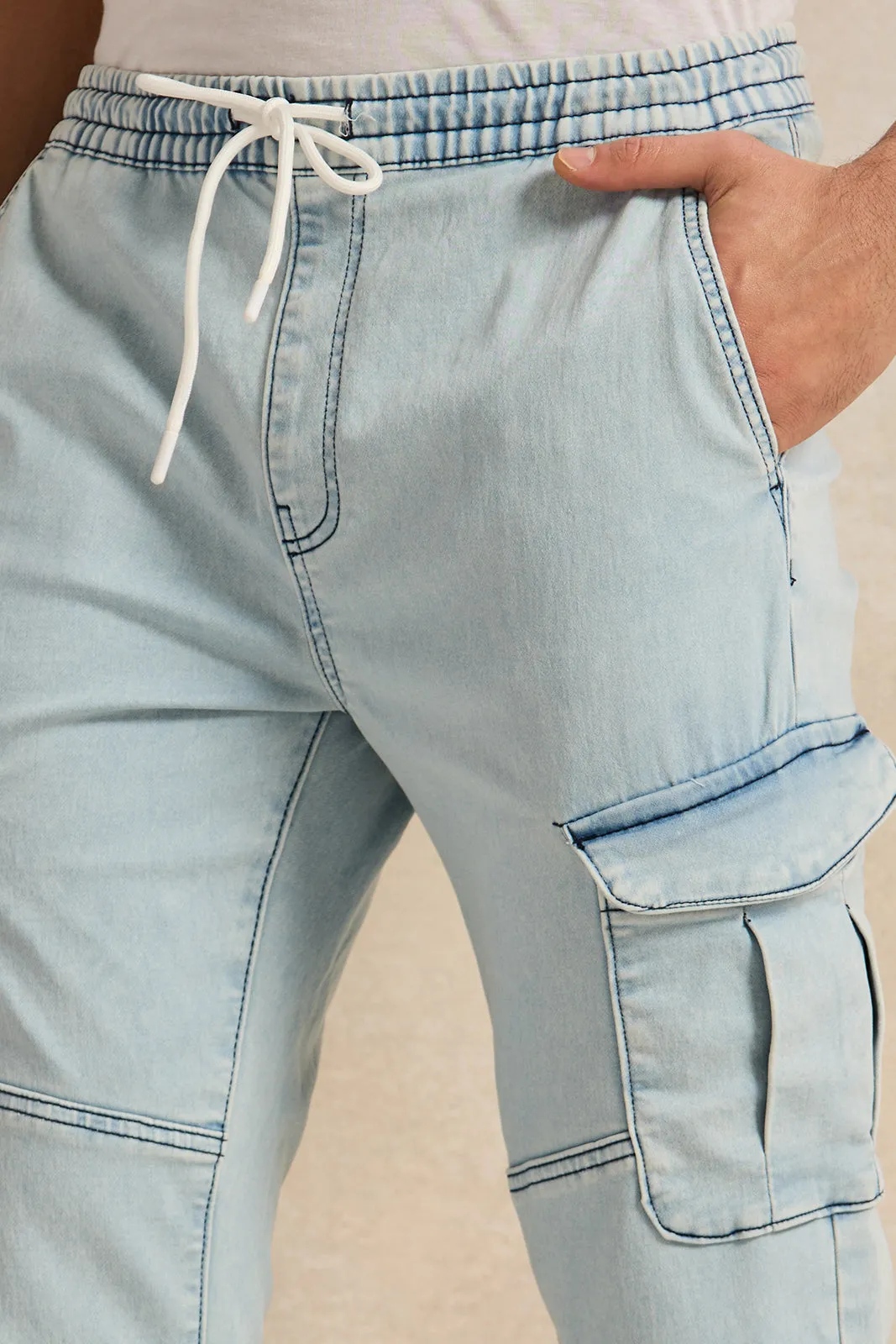 Men Blue Cargo Jogger sold by Redtag product image thumbnail 4