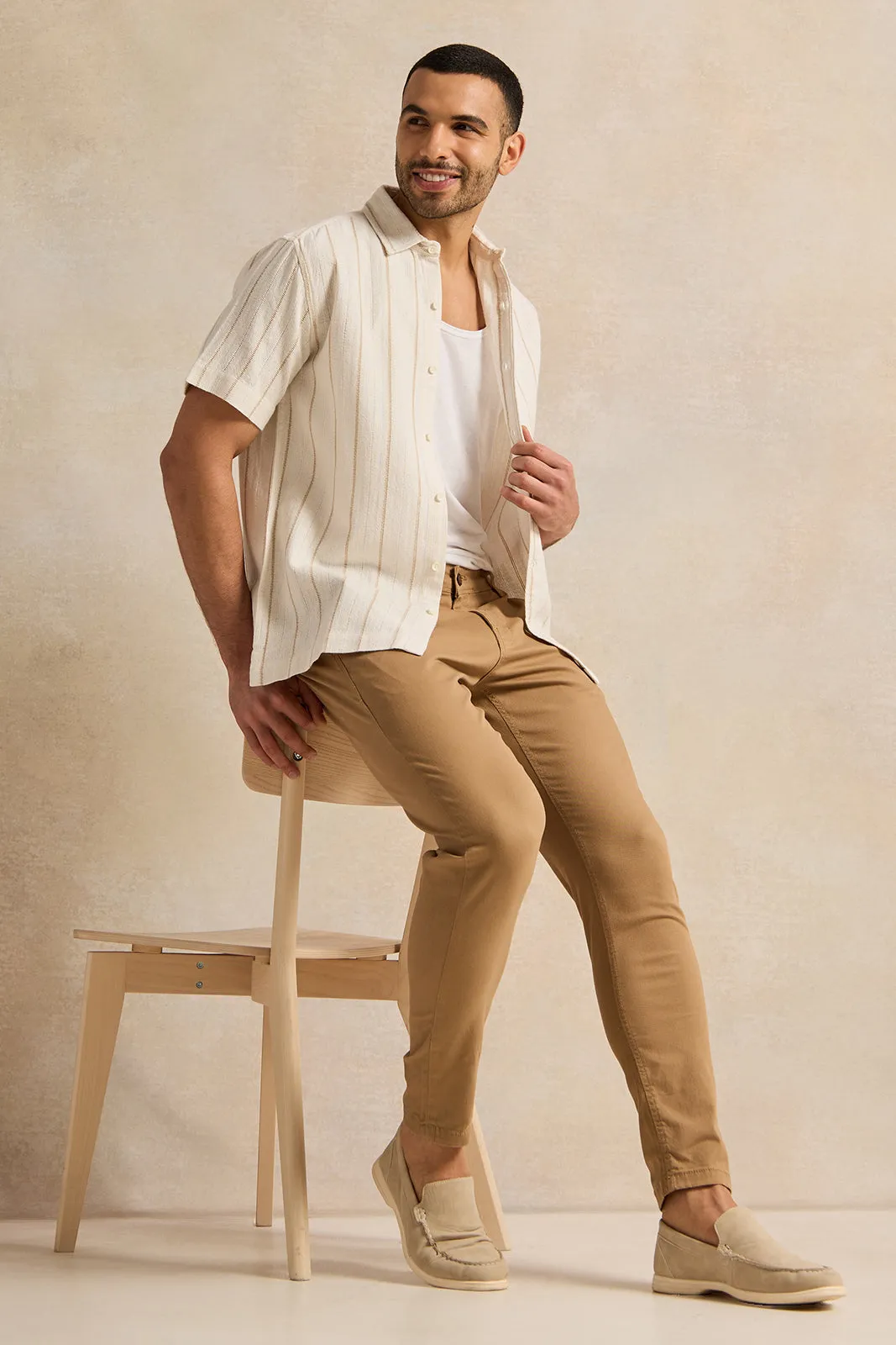 Men Beige Chino Pants sold by Redtag product image thumbnail 2