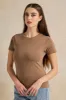 Women Brown Basic Crew Neck T-Shirt sold by Redtag
