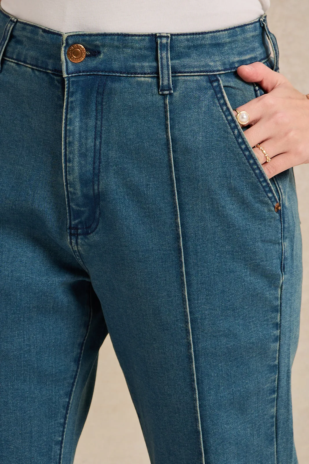 Women Blue Skinny Flare Jeans sold by Redtag product image thumbnail 4