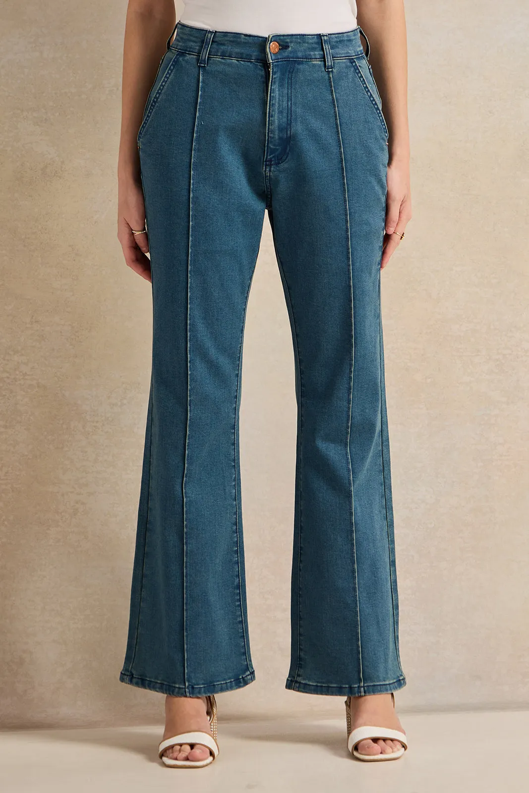 Women Blue Skinny Flare Jeans sold by Redtag