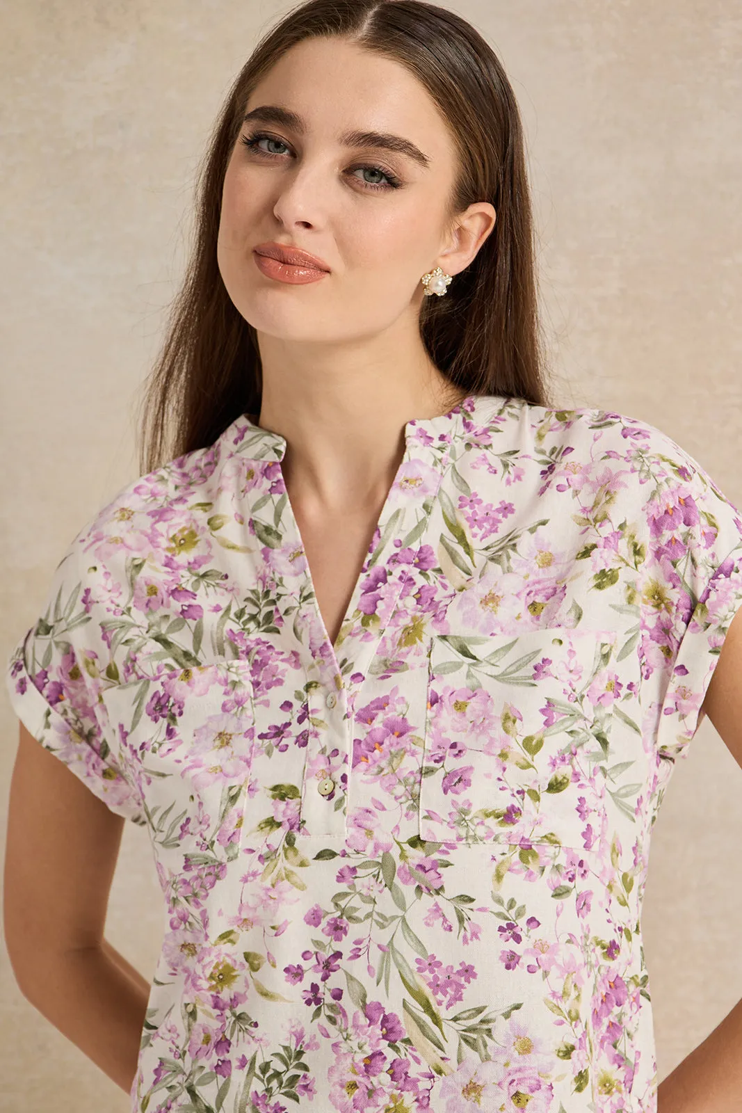 Women White Floral Print Top sold by Redtag product image thumbnail 4