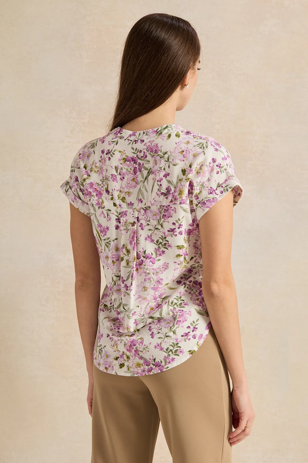 Women White Floral Print Top sold by Redtag product image thumbnail 3