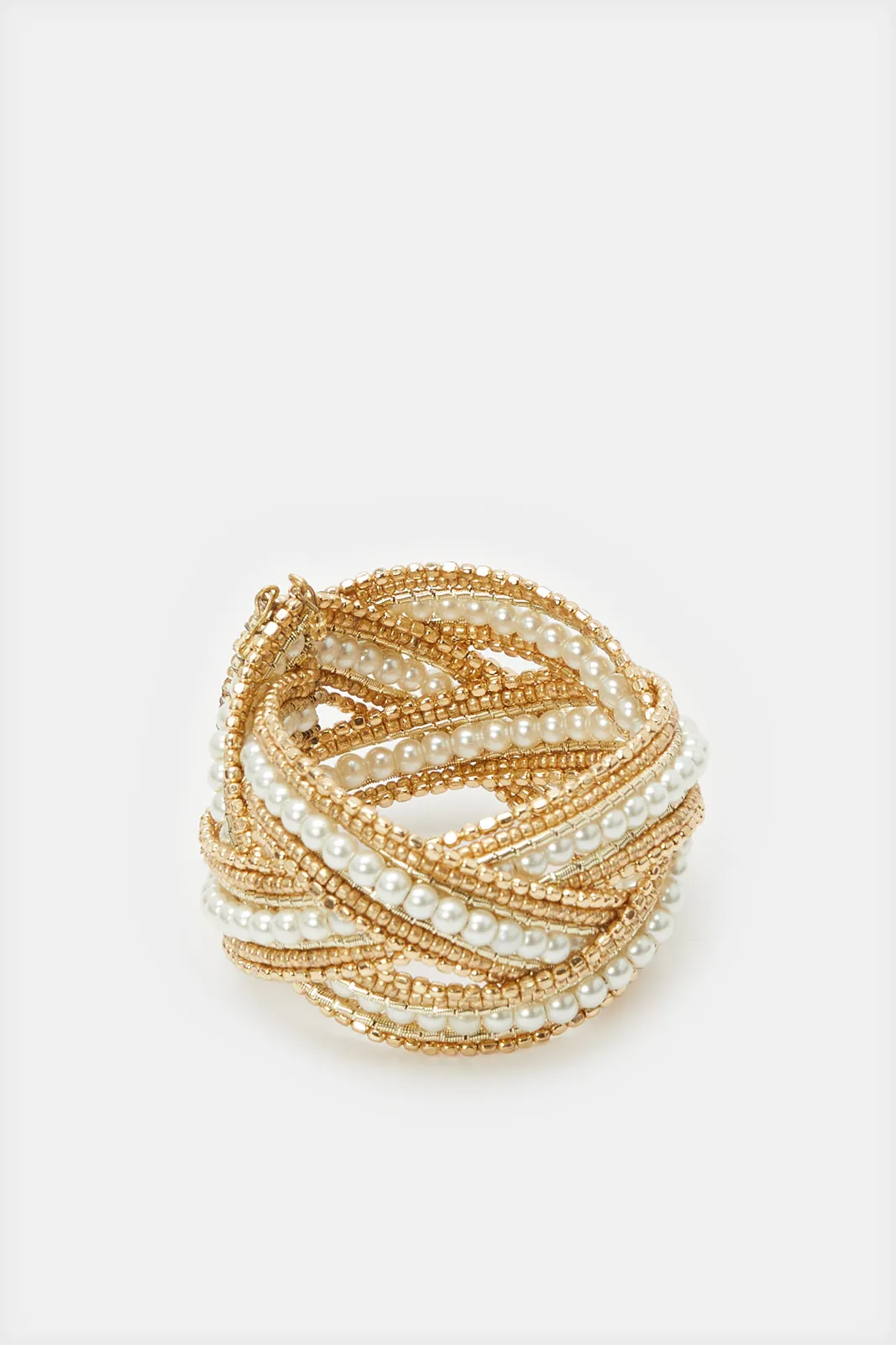 Women Gold Embellished Cuff sold by Redtag