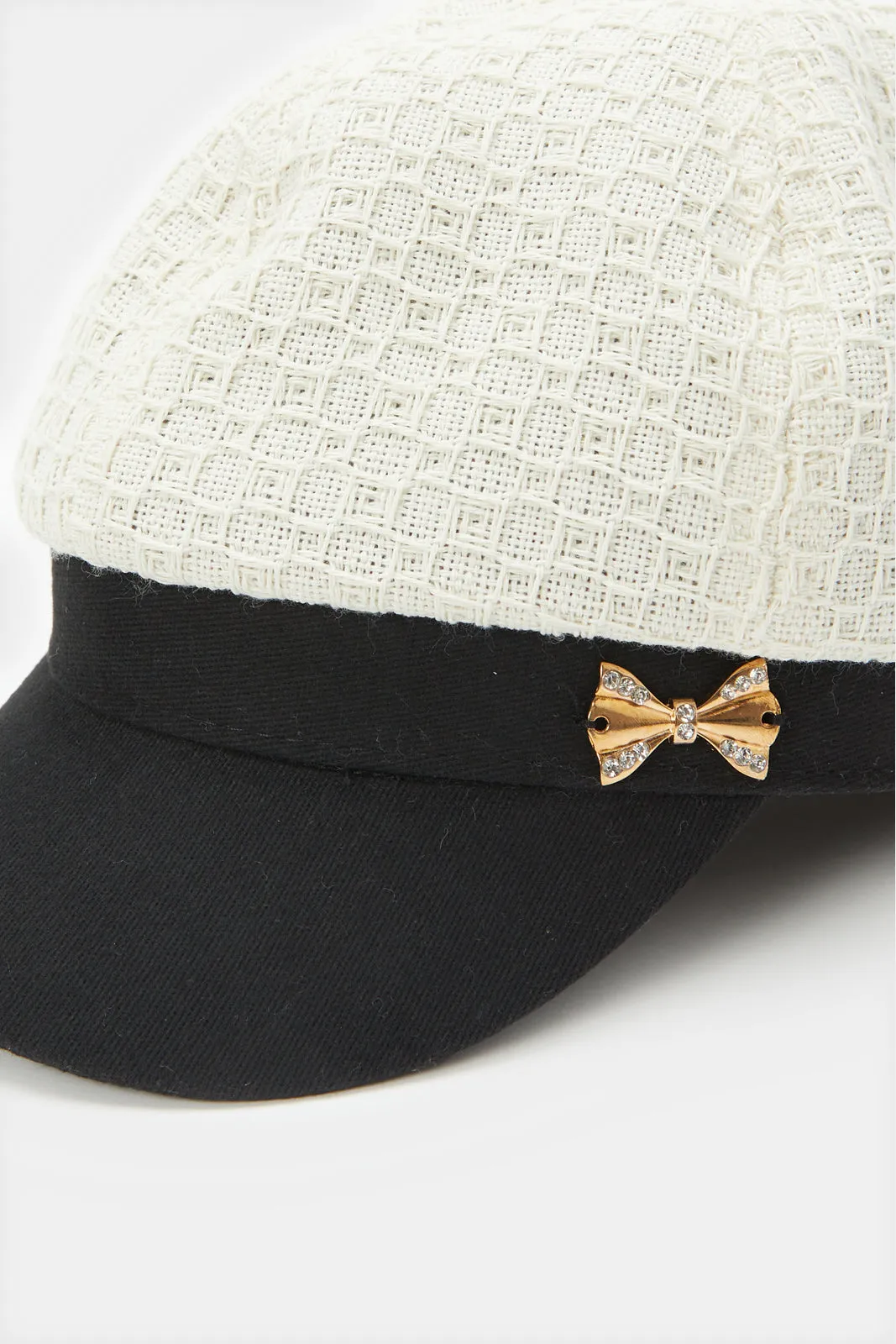 Women White Embellished Cap sold by Redtag product image thumbnail 2
