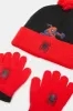 Boys Red Spider-Man Knitted Knitted Cap Set (3 Piece) sold by Redtag