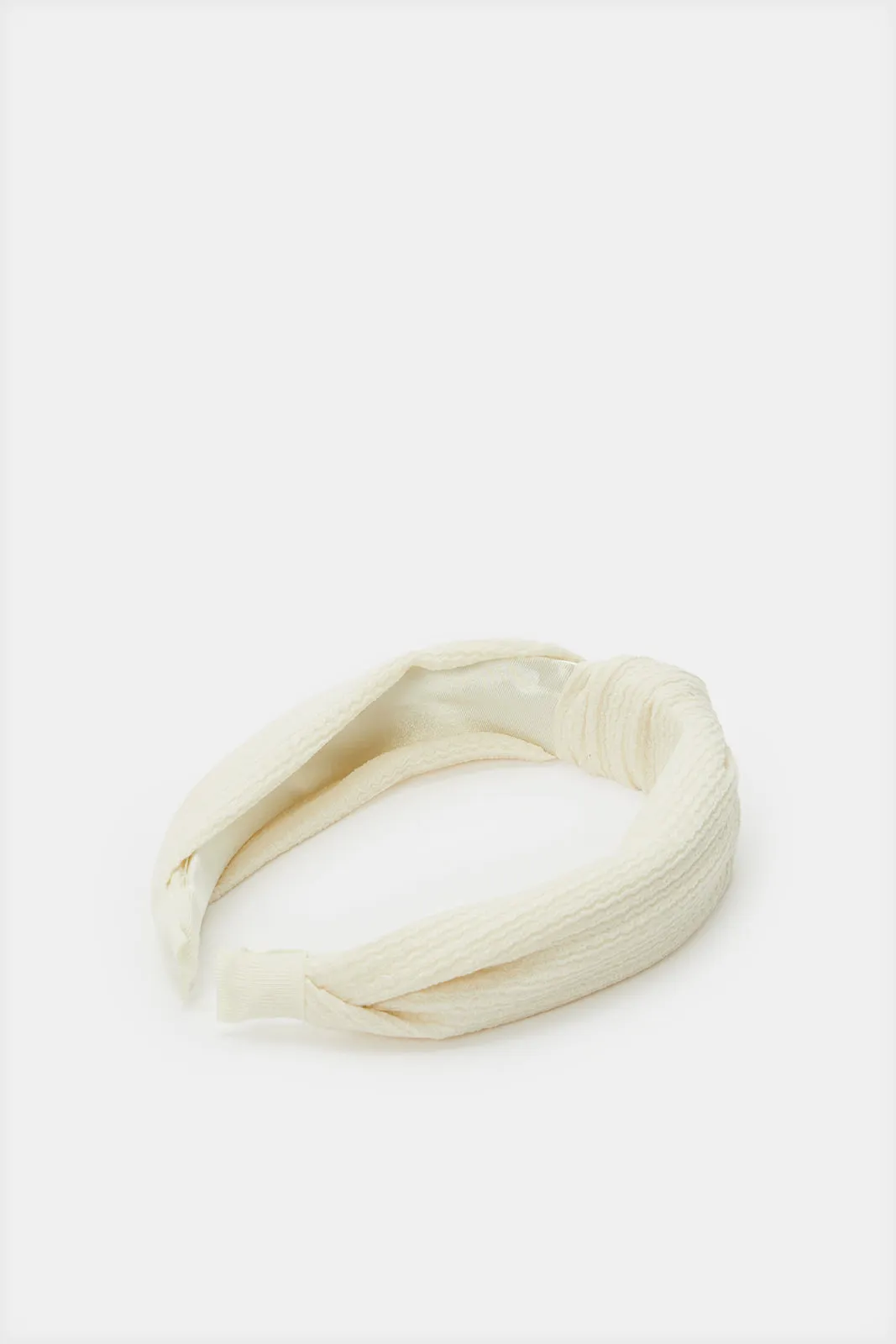 Women Cream Jacquard Headband sold by Redtag