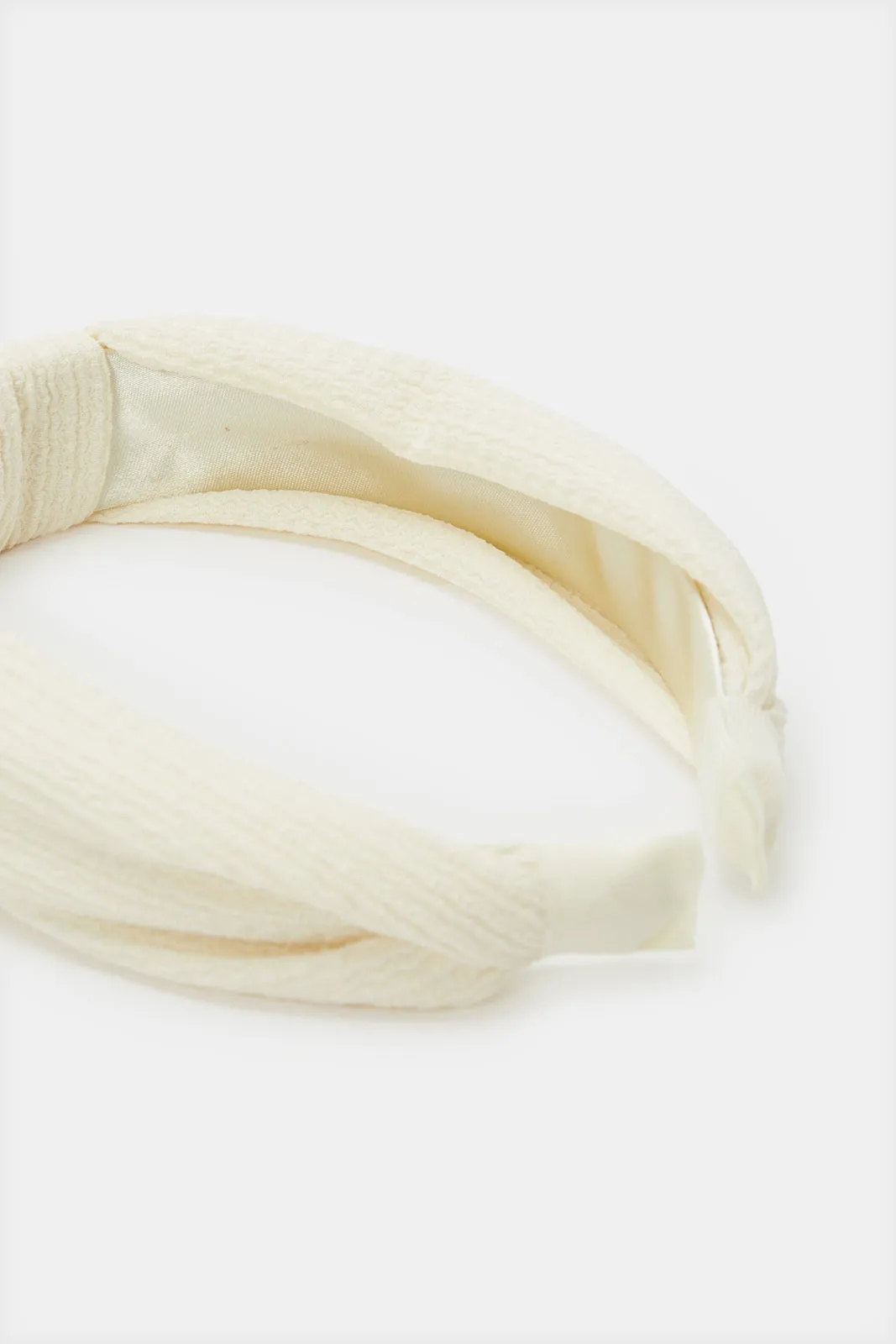 Women Cream Jacquard Headband sold by Redtag product image thumbnail 4