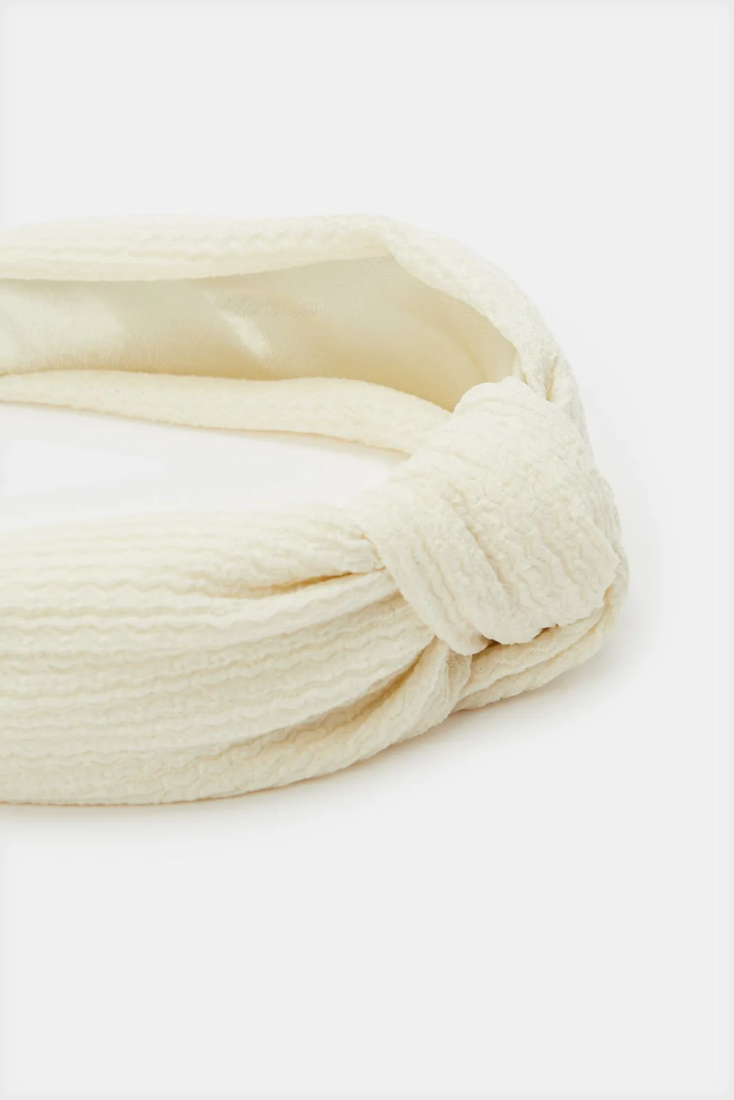 Women Cream Jacquard Headband sold by Redtag product image thumbnail 3