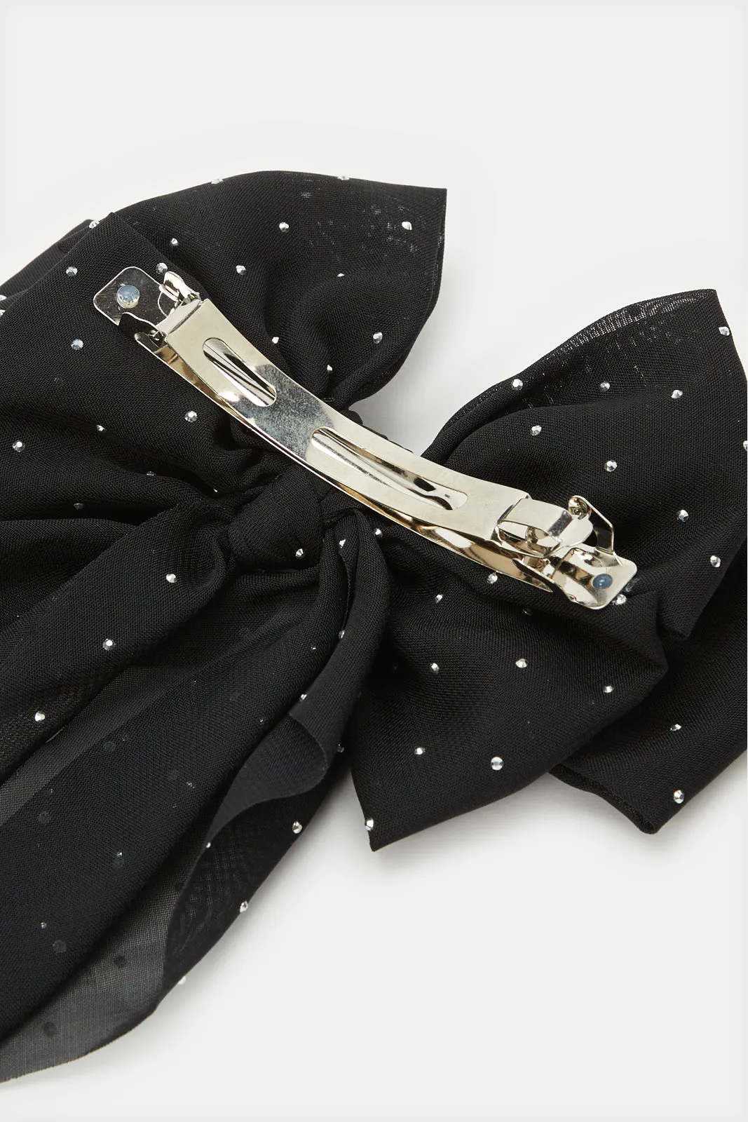 Women Black Embellished Bow Hair Clip sold by Redtag product image thumbnail 4
