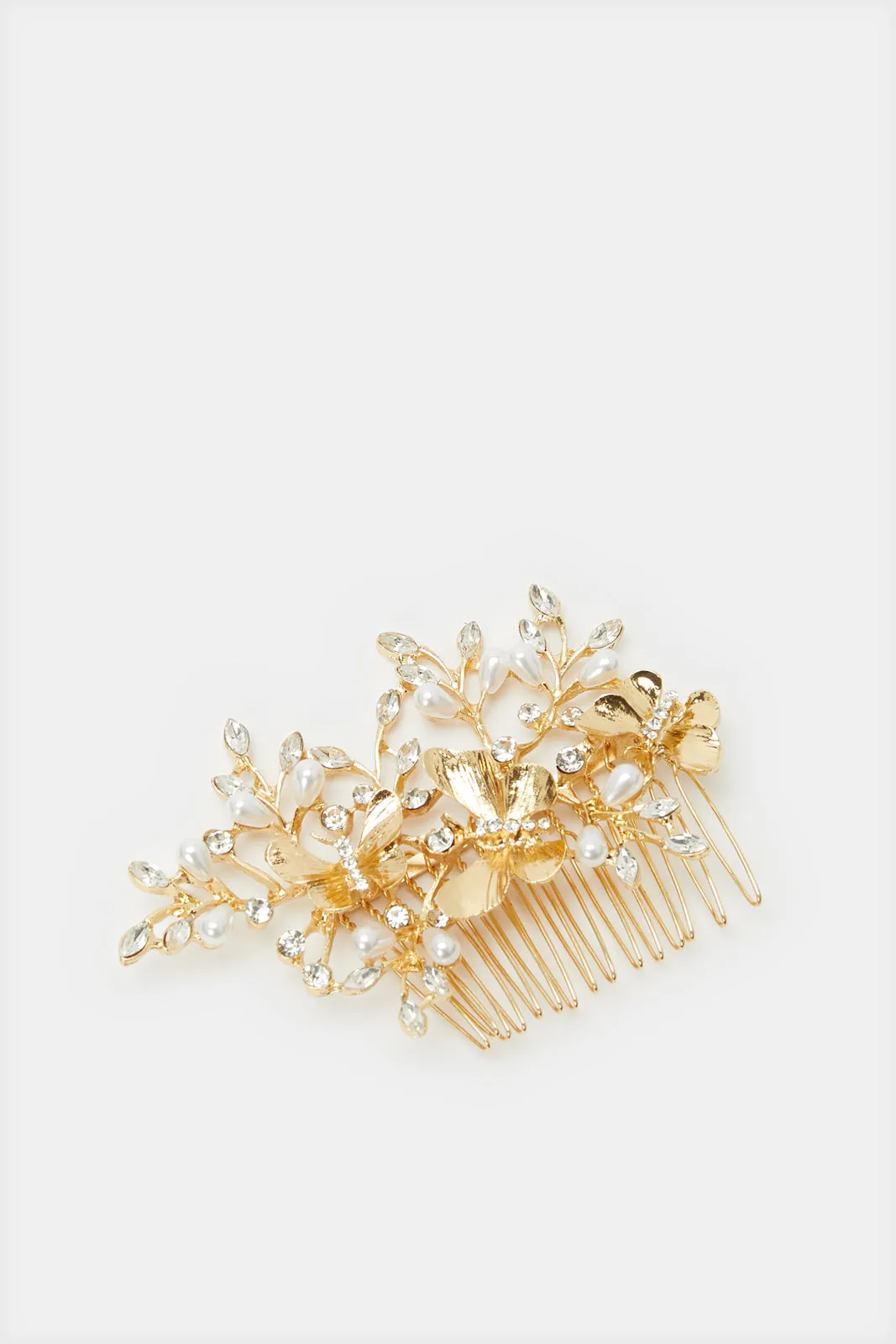 Women Gold Embellished Hair Comb sold by Redtag
