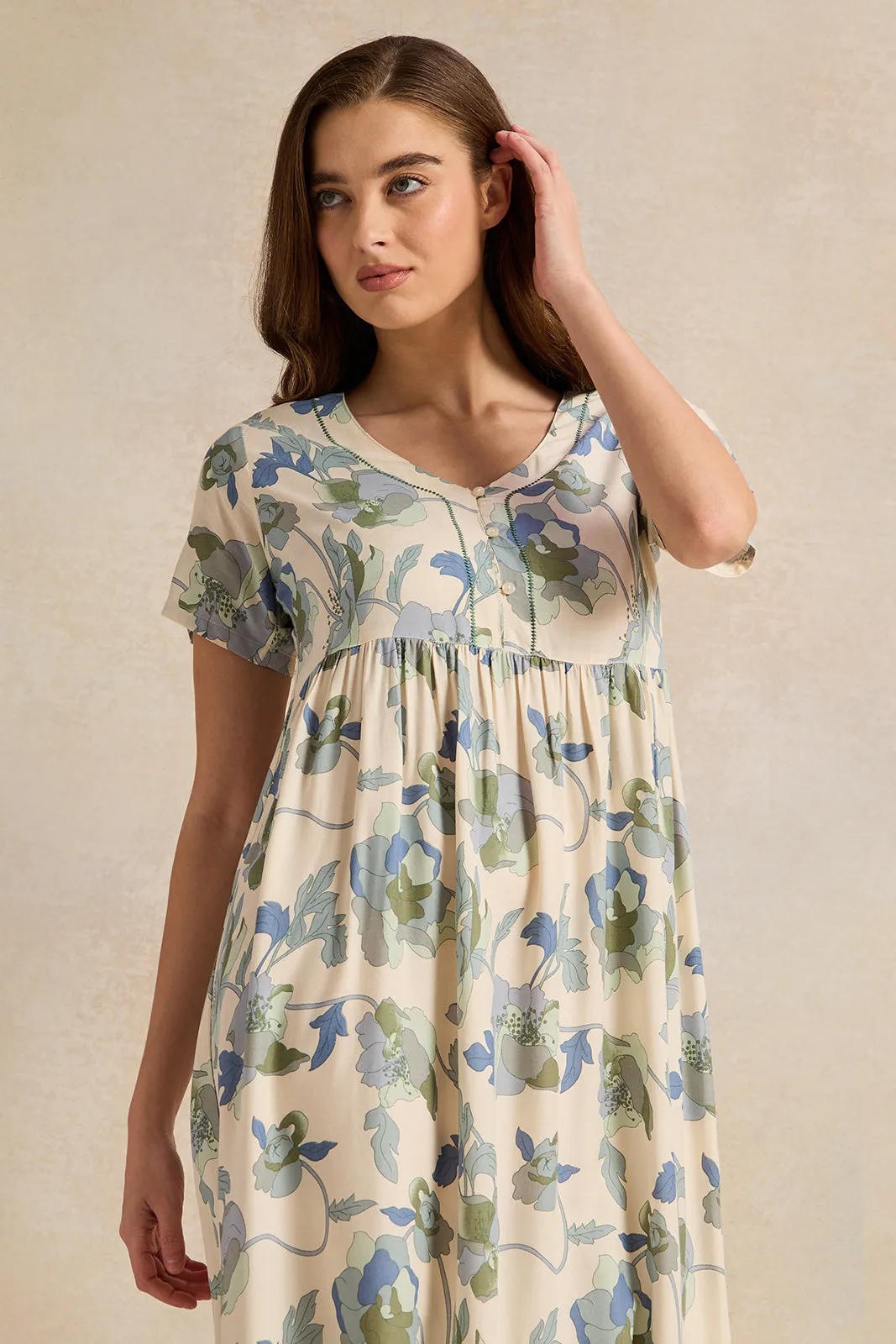 Women Assorted Floral Print Nightgown sold by Redtag product image thumbnail 2