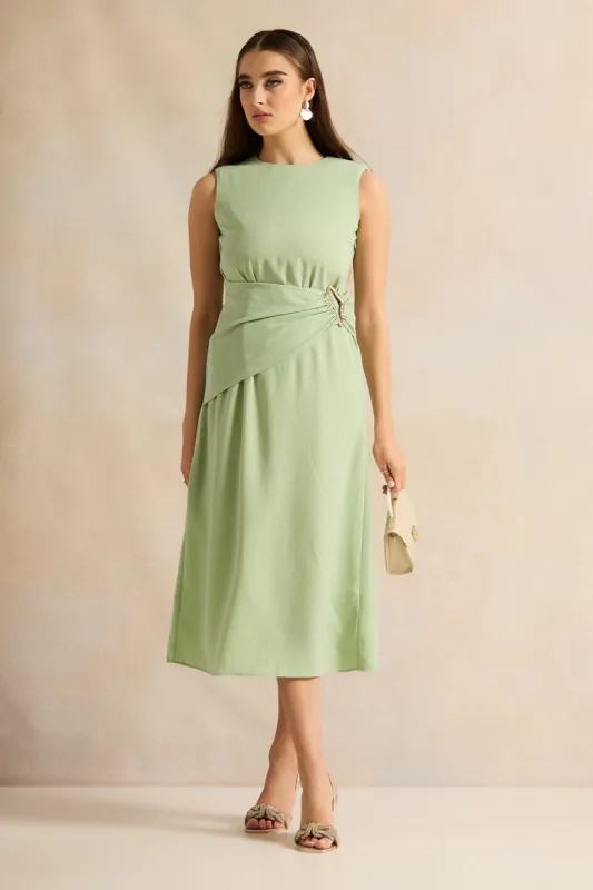 Women Mint Sleeveless Embellished Dress sold by Redtag