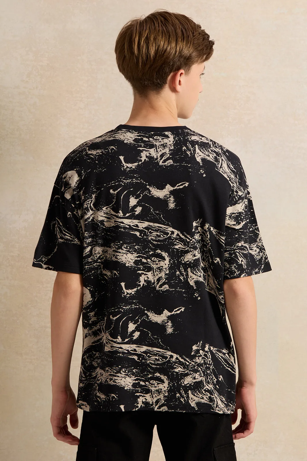 Senior Boys Black Printed T-Shirt sold by Redtag product image thumbnail 3
