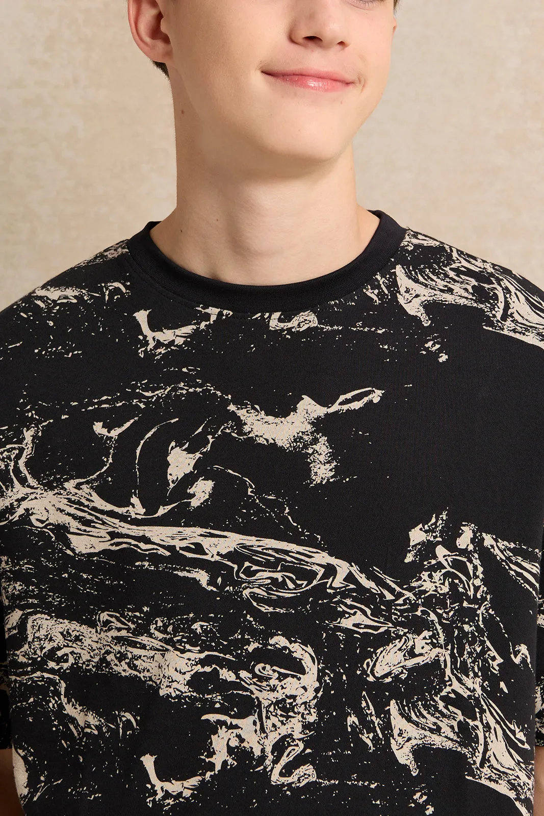 Senior Boys Black Printed T-Shirt sold by Redtag product image thumbnail 4