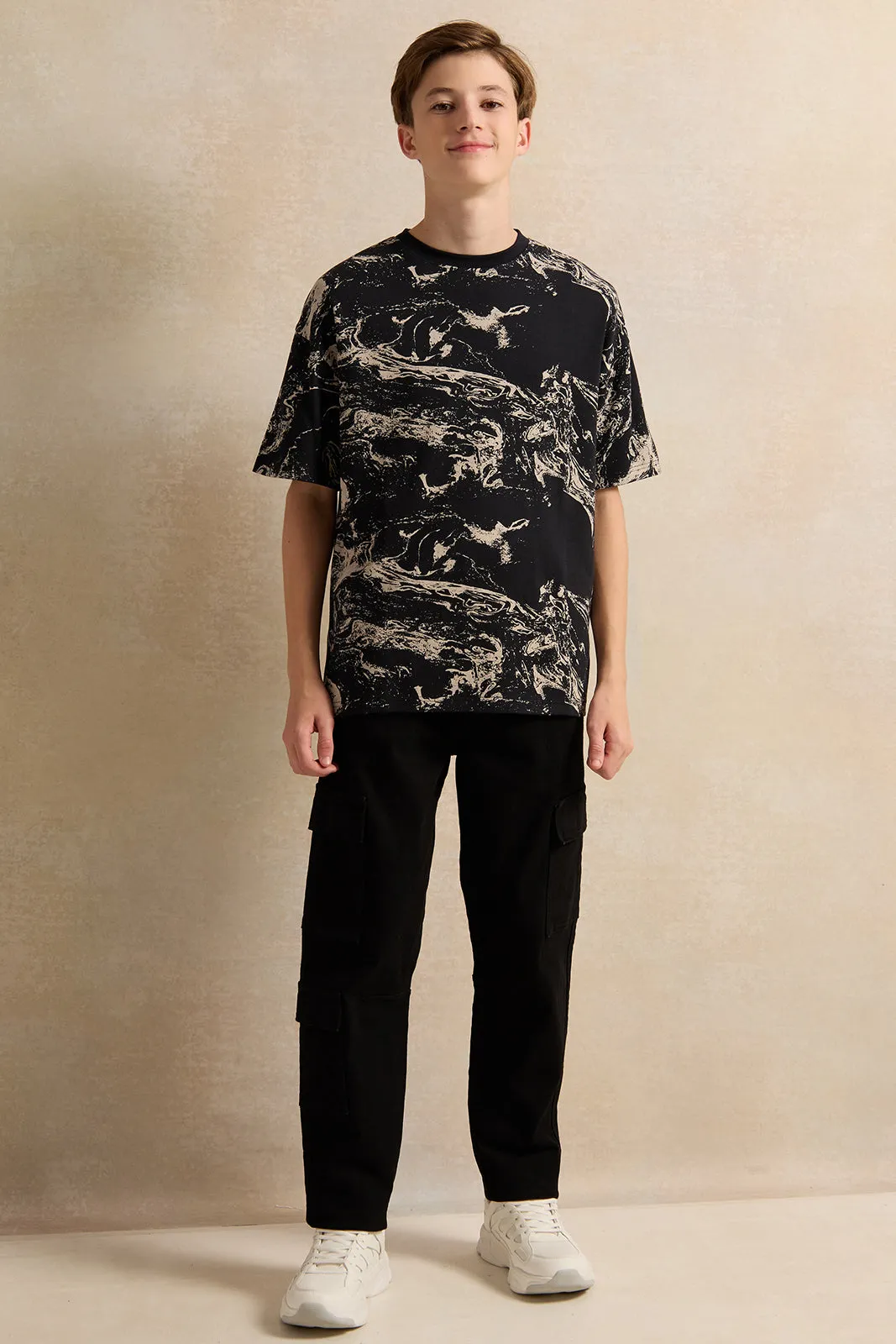 Senior Boys Black Printed T-Shirt sold by Redtag product image thumbnail 2