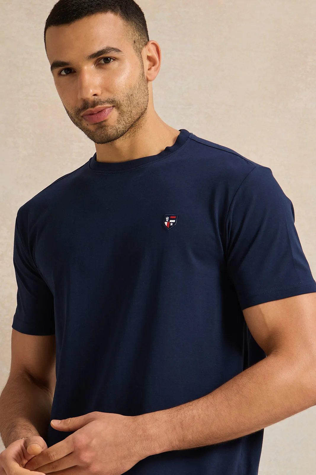 Men Navy Printed T-Shirt sold by Redtag product image thumbnail 4
