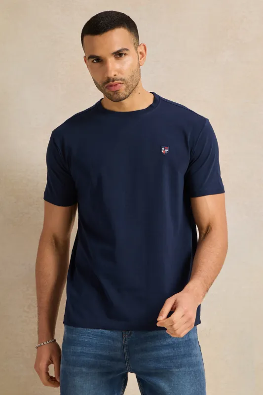 Men Navy Printed T-Shirt sold by Redtag