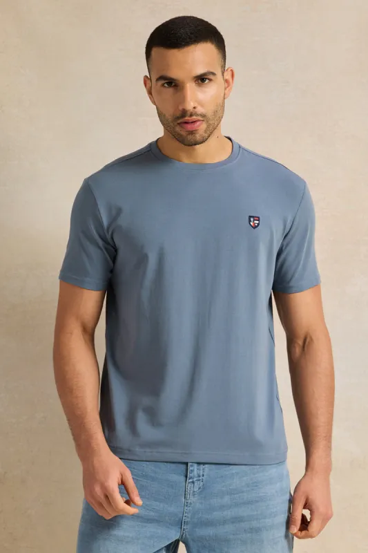 Men Blue Printed T-Shirt sold by Redtag