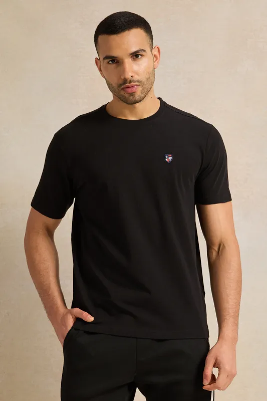 Men Black Printed T-Shirt sold by Redtag