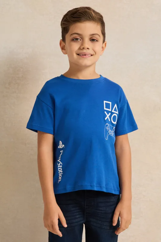 Boys Blue Ps5  Printed T-shirt sold by Redtag