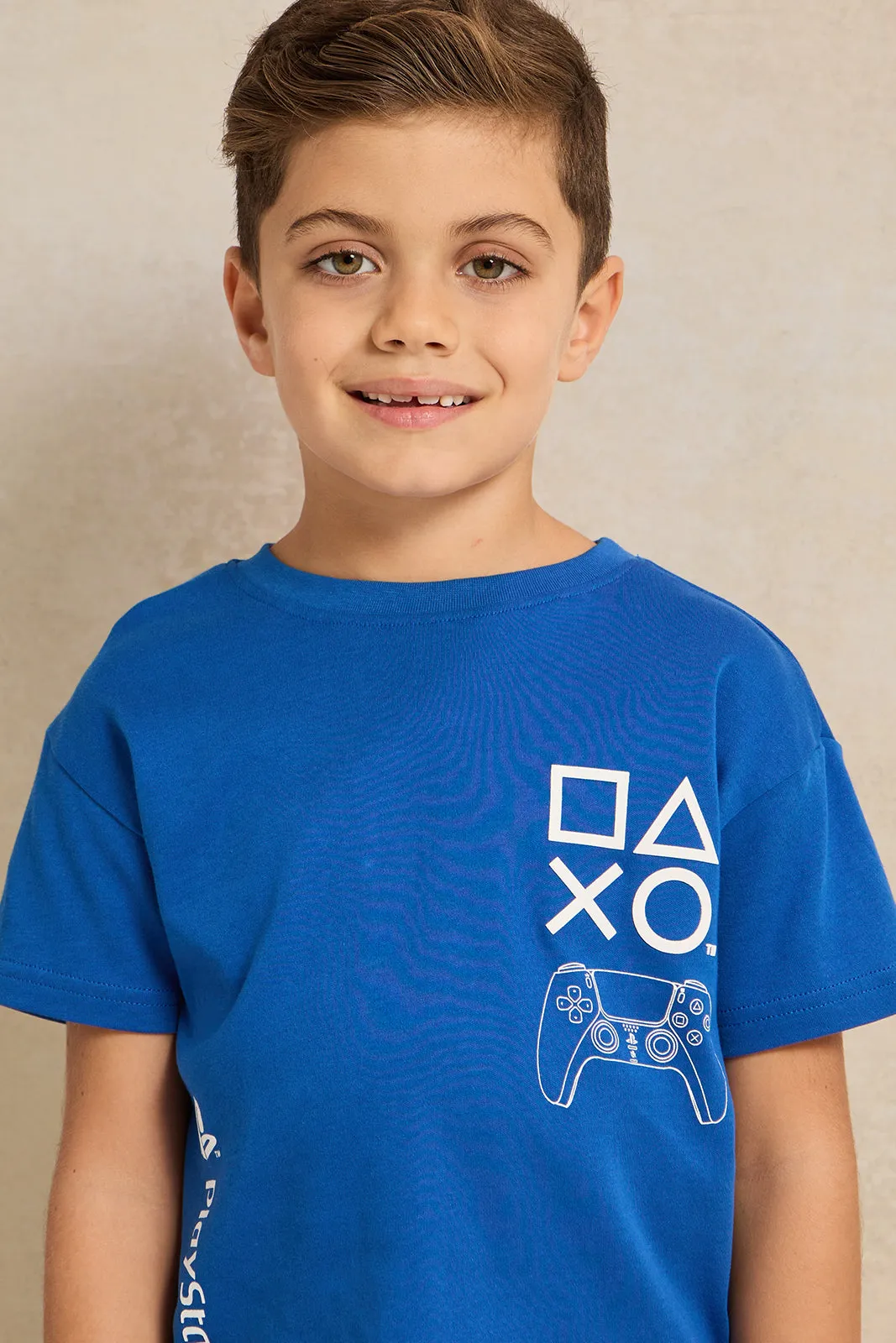 Boys Blue Ps5 Printed T-shirt sold by Redtag product image thumbnail 4