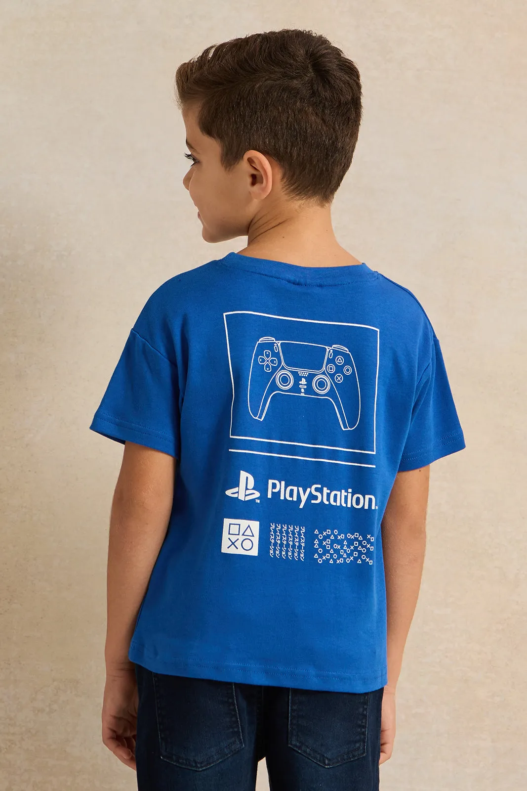 Boys Blue Ps5 Printed T-shirt sold by Redtag product image thumbnail 3