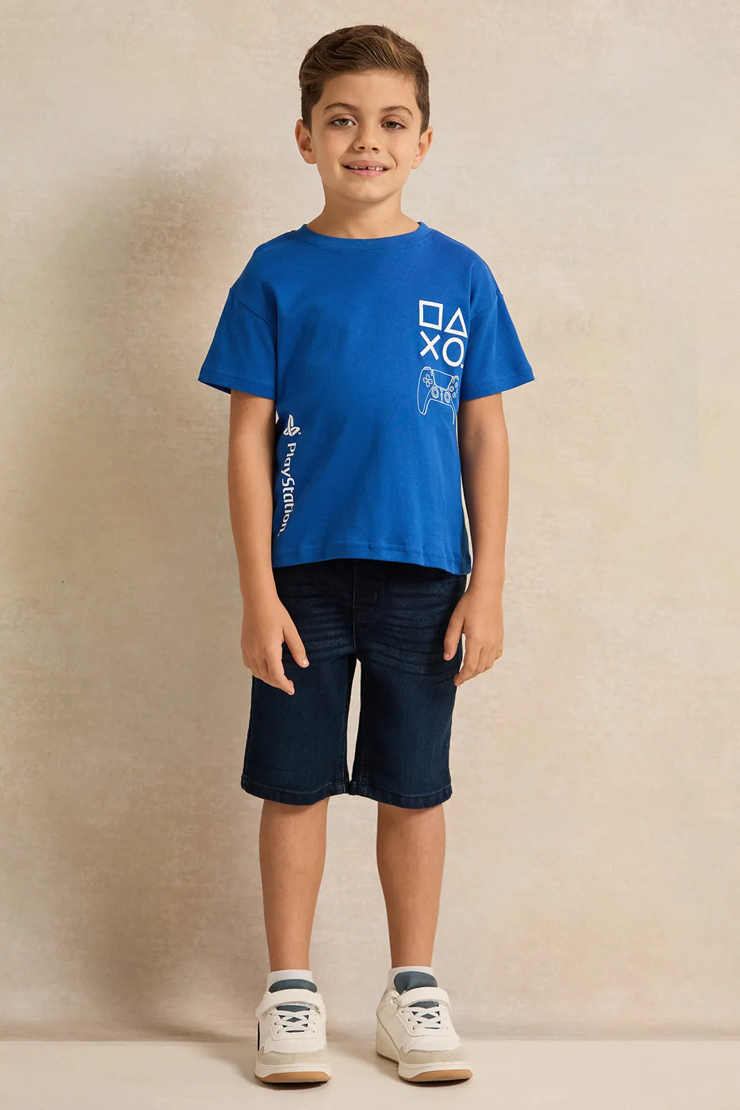 Boys Blue Ps5 Printed T-shirt sold by Redtag product image thumbnail 2