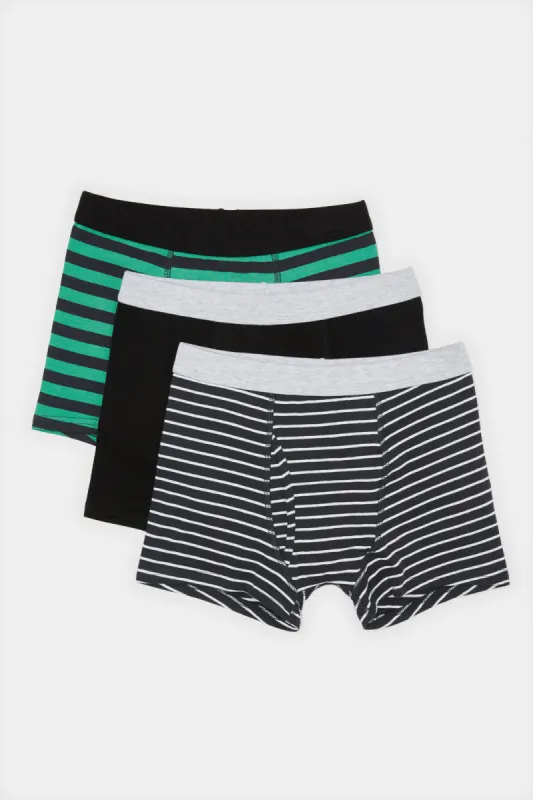 Senior Boys Assorted Printed And Solid  Boxer Brief (Pack of 3) sold by Redtag