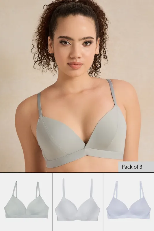 Women Assorted Non Wired Bras Set (Pack of 3) sold by Redtag