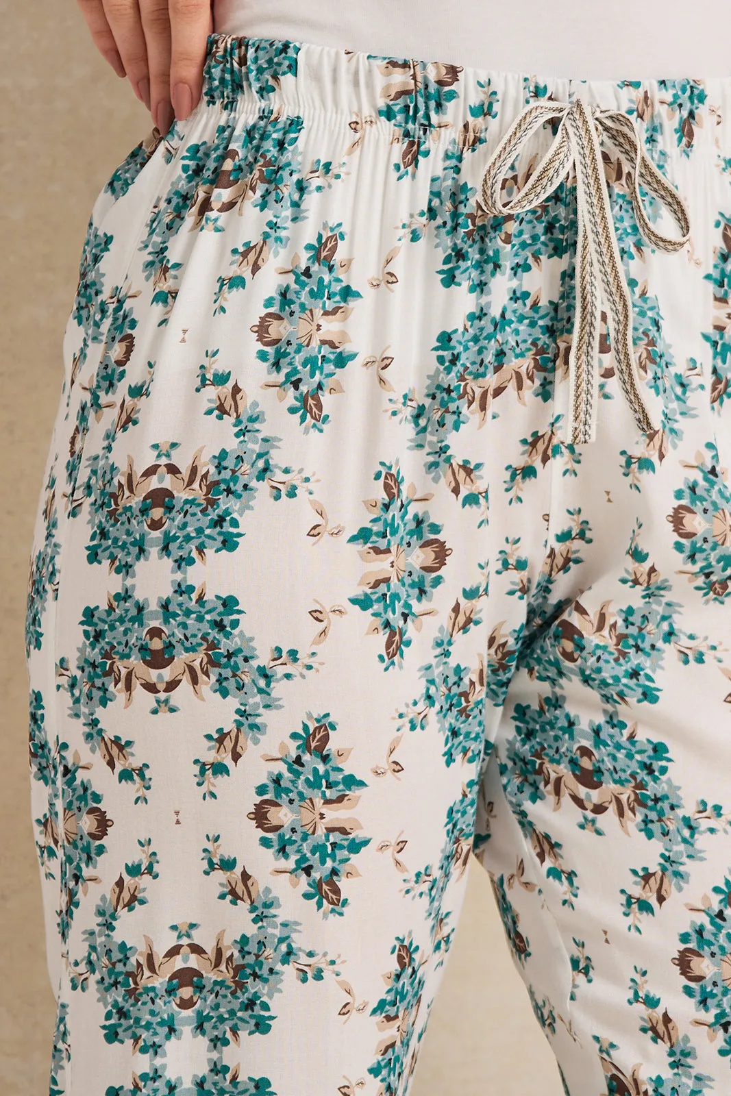 Women Ivory Printed Pyjama Bottom sold by Redtag product image thumbnail 3