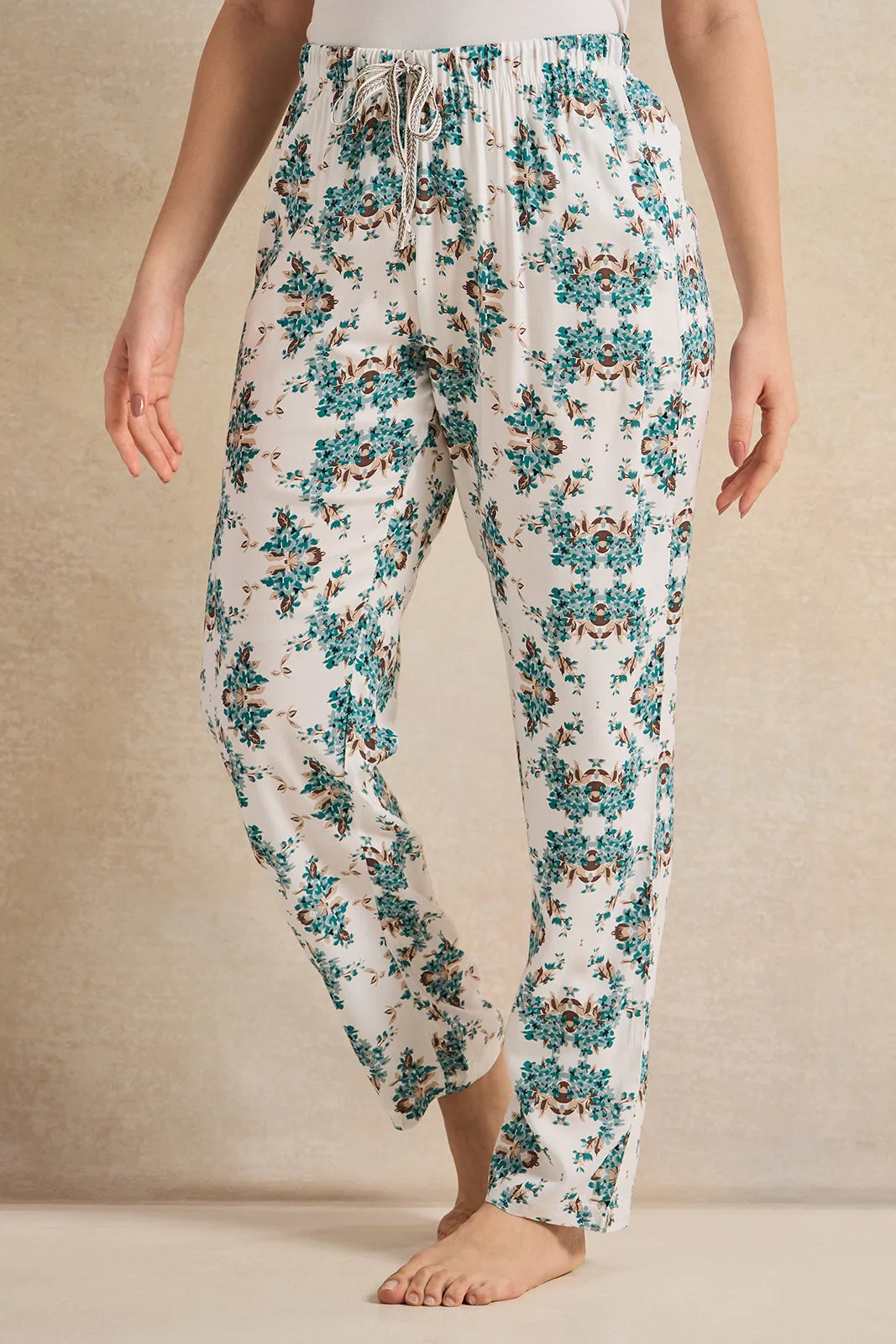 Women Ivory Printed Pyjama Bottom sold by Redtag