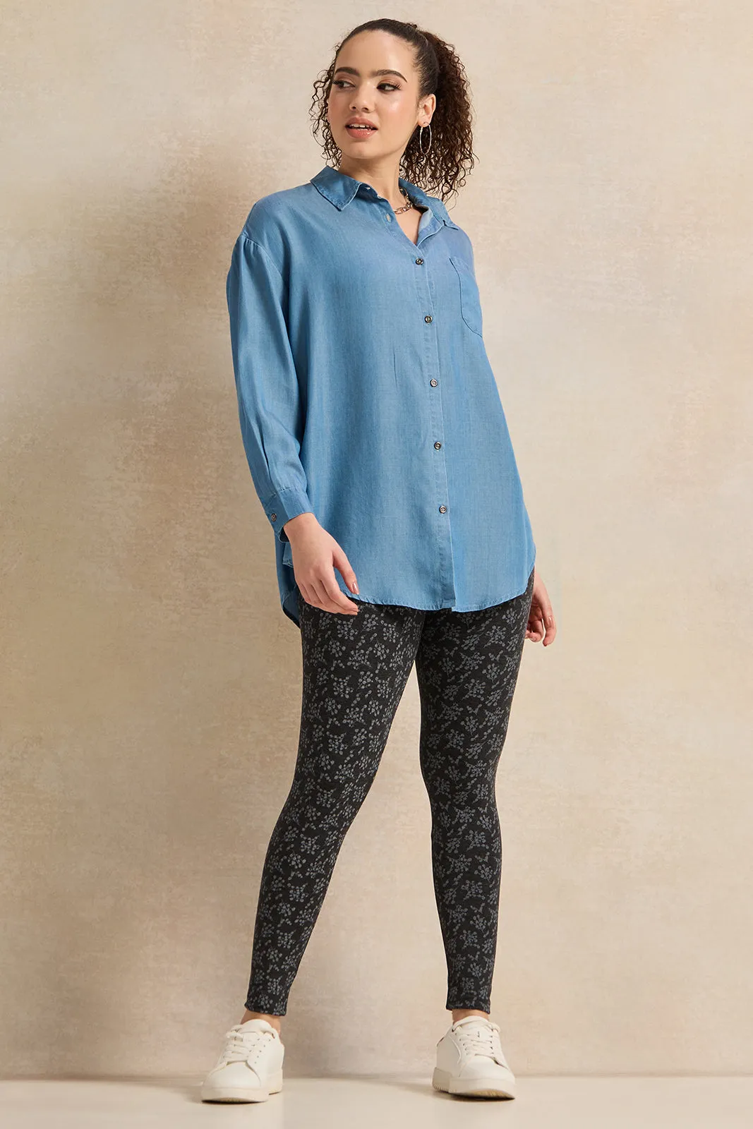 Women Black And Printed Long Length Leggings Pack Of(2Pieces) sold by Redtag product image thumbnail 3