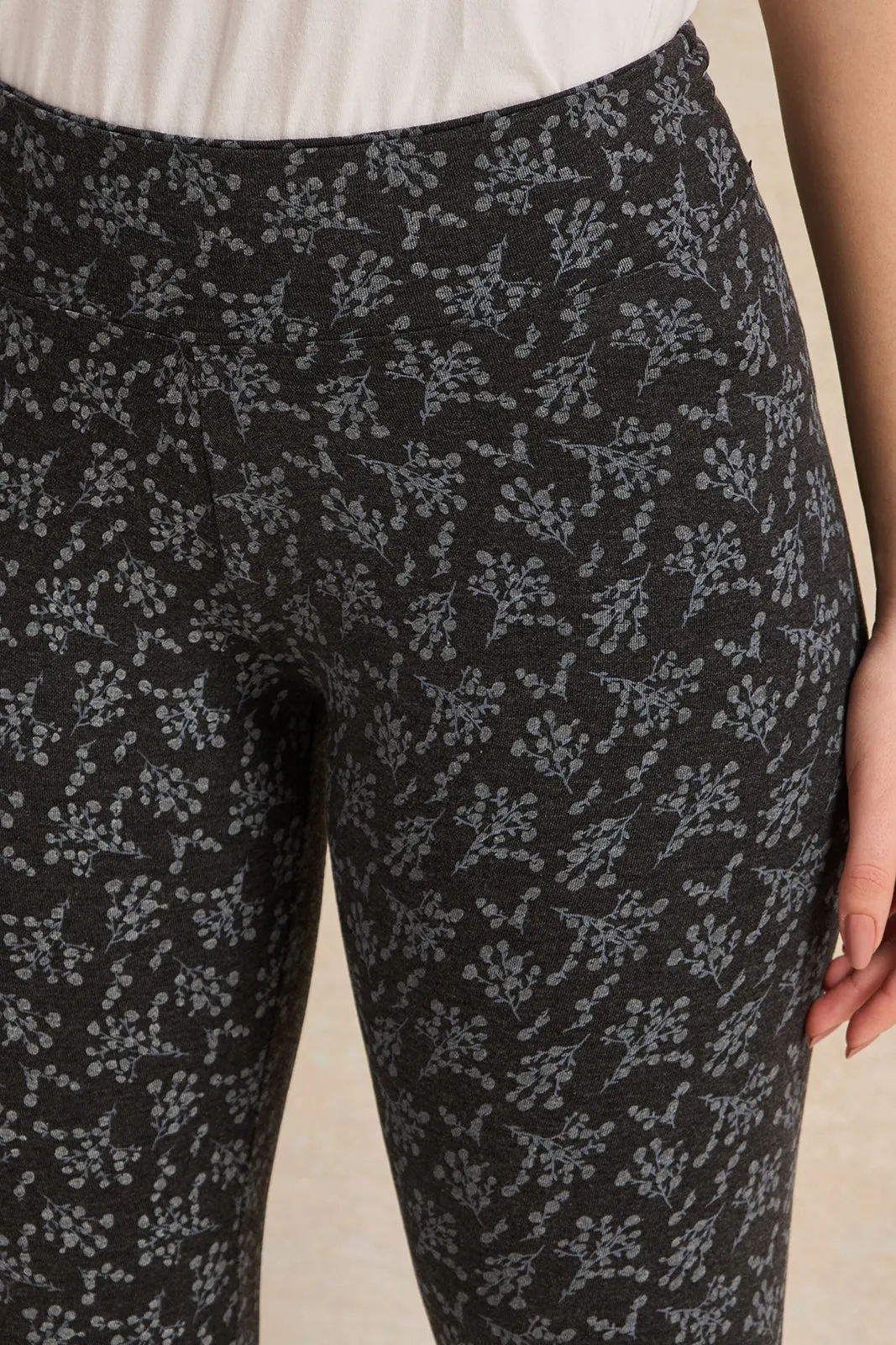 Women Black And Printed Long Length Leggings Pack Of(2Pieces) sold by Redtag product image thumbnail 5